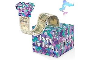 Ravishing Mermaid Birthday Money Pull Box for Cash Gifts