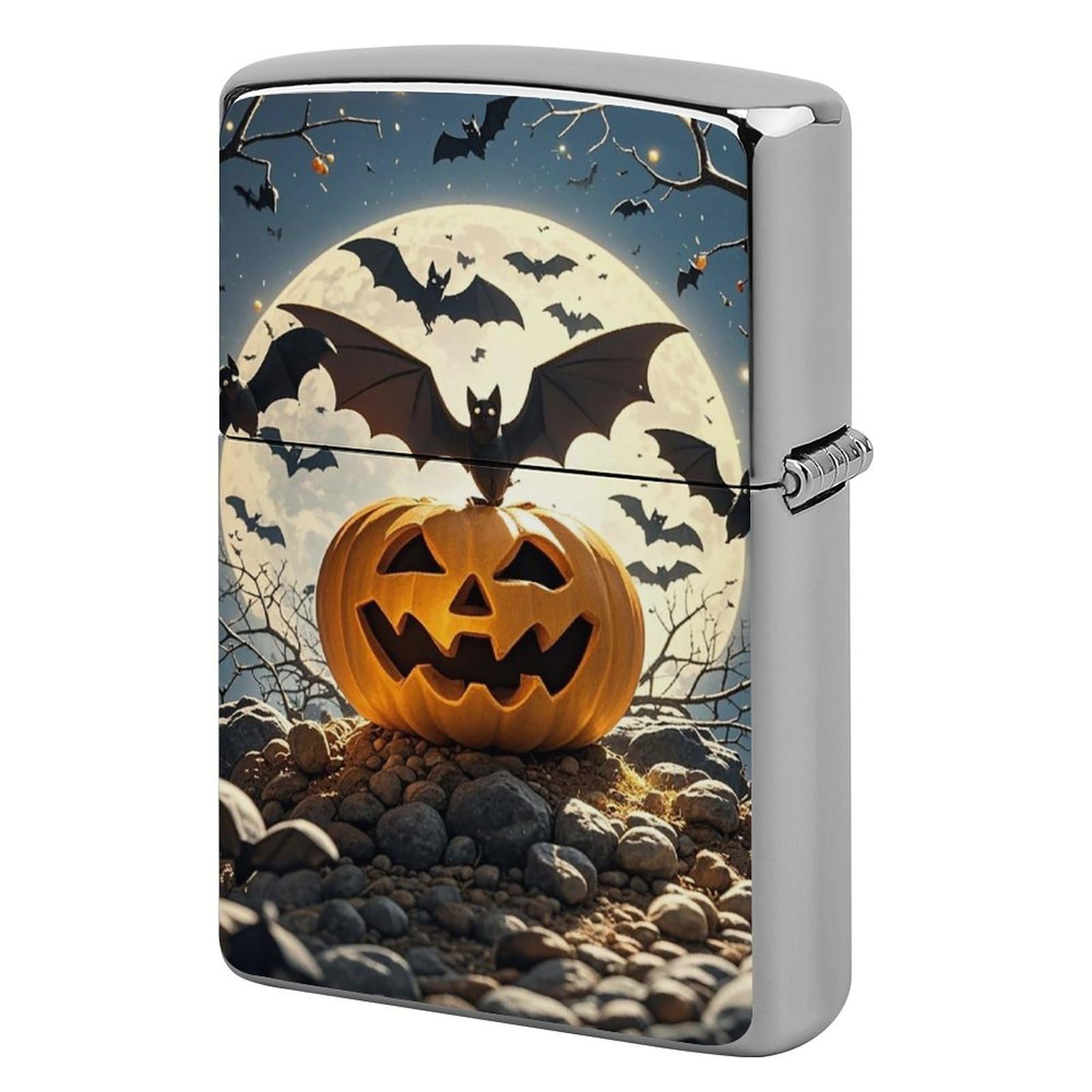 Halloween Flying Bats Lighter Case Vintage Metal Lighter Cover Reusable Lighter Protective Sleeve Unique Design Personalized Lighter Sleeve Holder Against Dust and Scratches