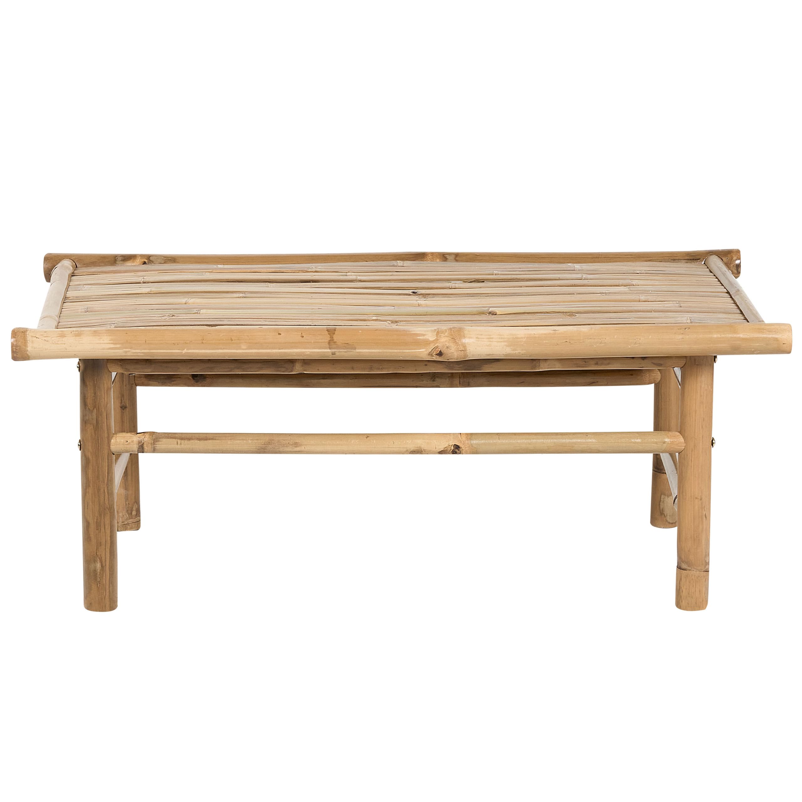 Beliani Table Basse en Bambou Ton Bois Clair Rectangulaire 80 x 45 cm Style Rustique Todi