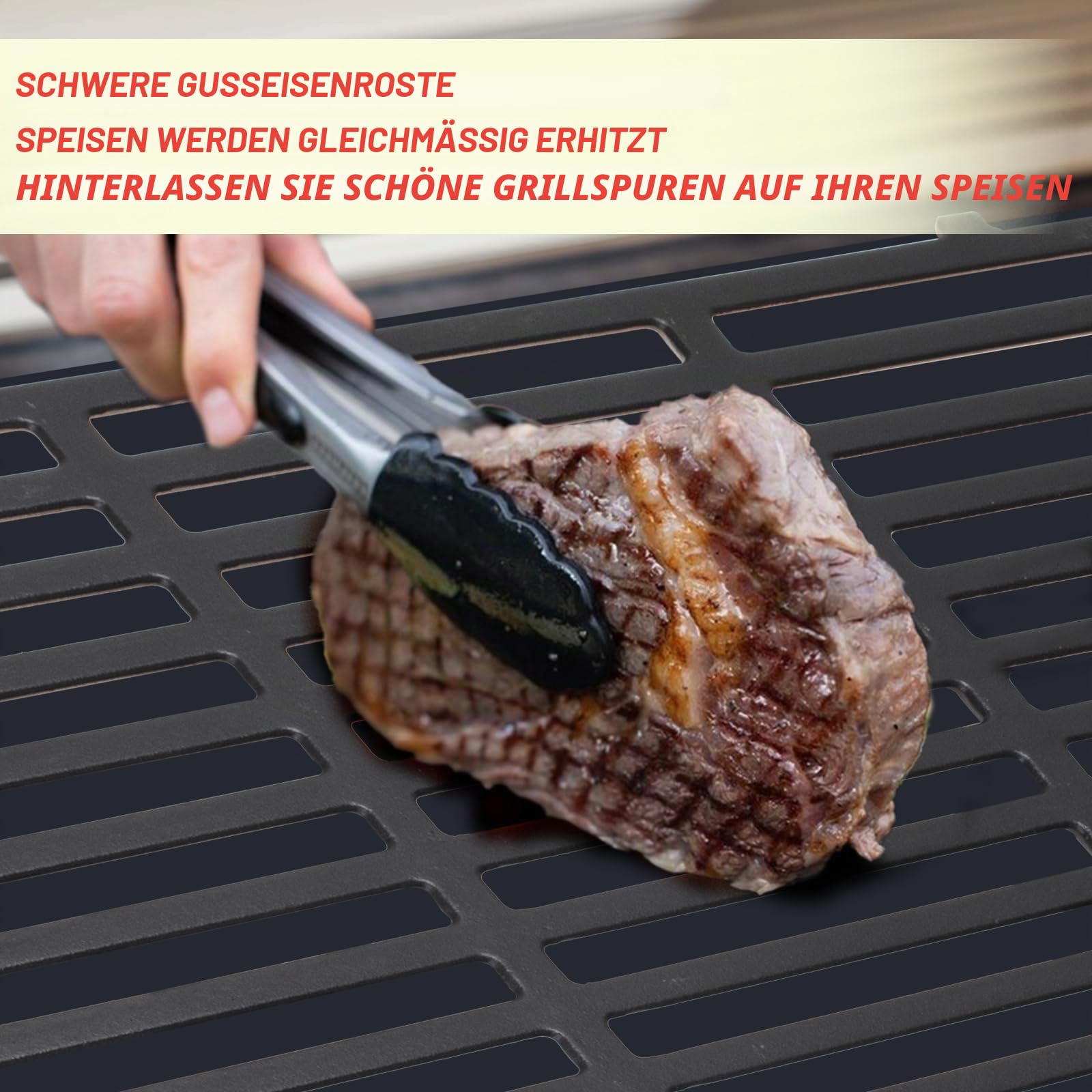 66097 Genesis II 400 Grillroste für Weber Genesis GS4 II/LX 400 Series Grills Parts Genesis 2 E-410 S410 E-435 S-435 E-415 SE-410 LX S-440, 66089 Roste für Küchenhelfer 740-0781 Teile aus Gusseisen