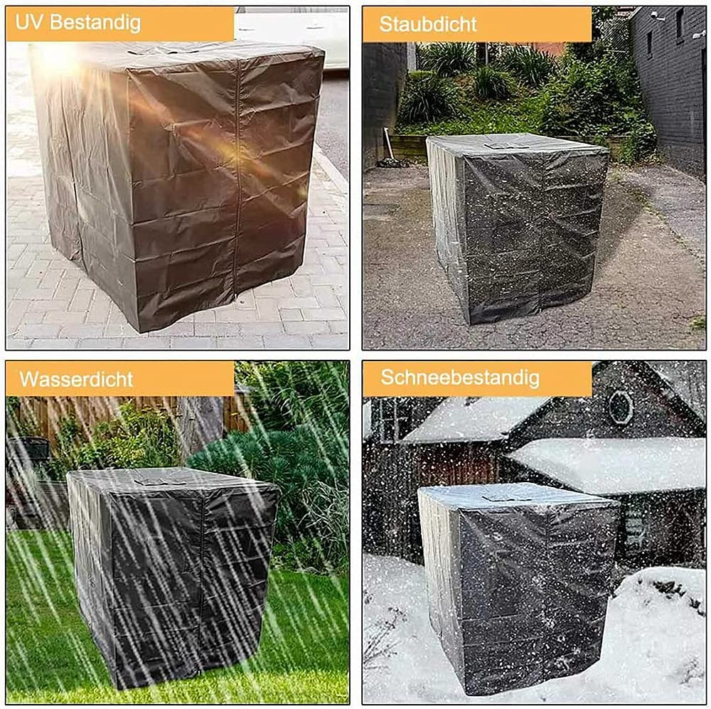 GEDEGOOK Bâche Protection Cuve IBC 1000L - Couverture Anti-UV Anti-Poussière Réservoir Eau Pluie, Housse Avec Fermeture Éclair, Vert 116x100x120 Cm