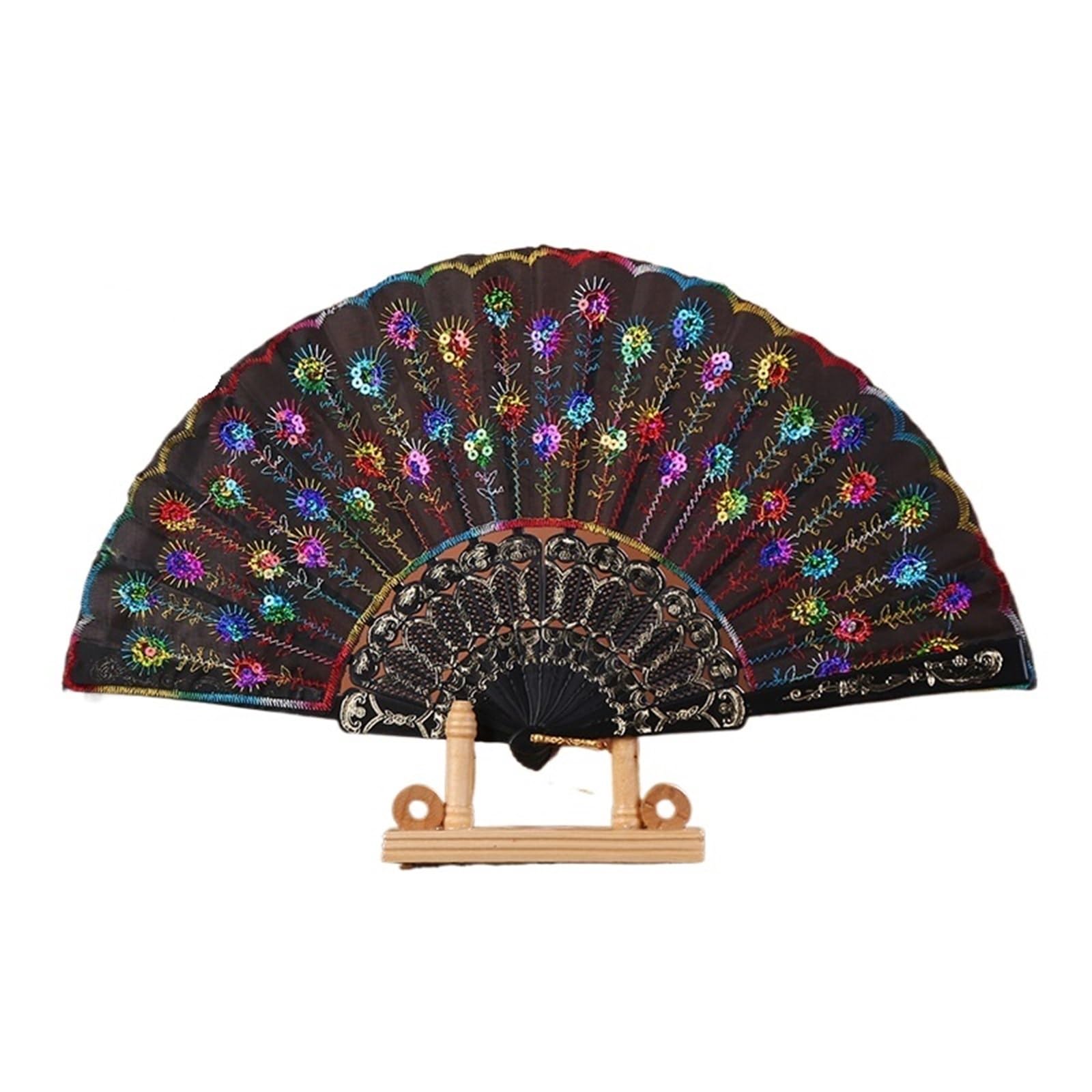 Dcuipg Color4 3Pcs Folding Hand Fan For Party