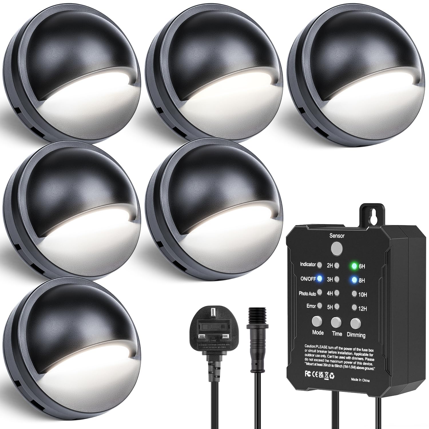 Hiboitec Dimmable Low Voltage Garden LightsDusk To Dawn Sensor TimmerIp 67 Waterproof Decking Cool White Deck Lighting Mains from B&Q