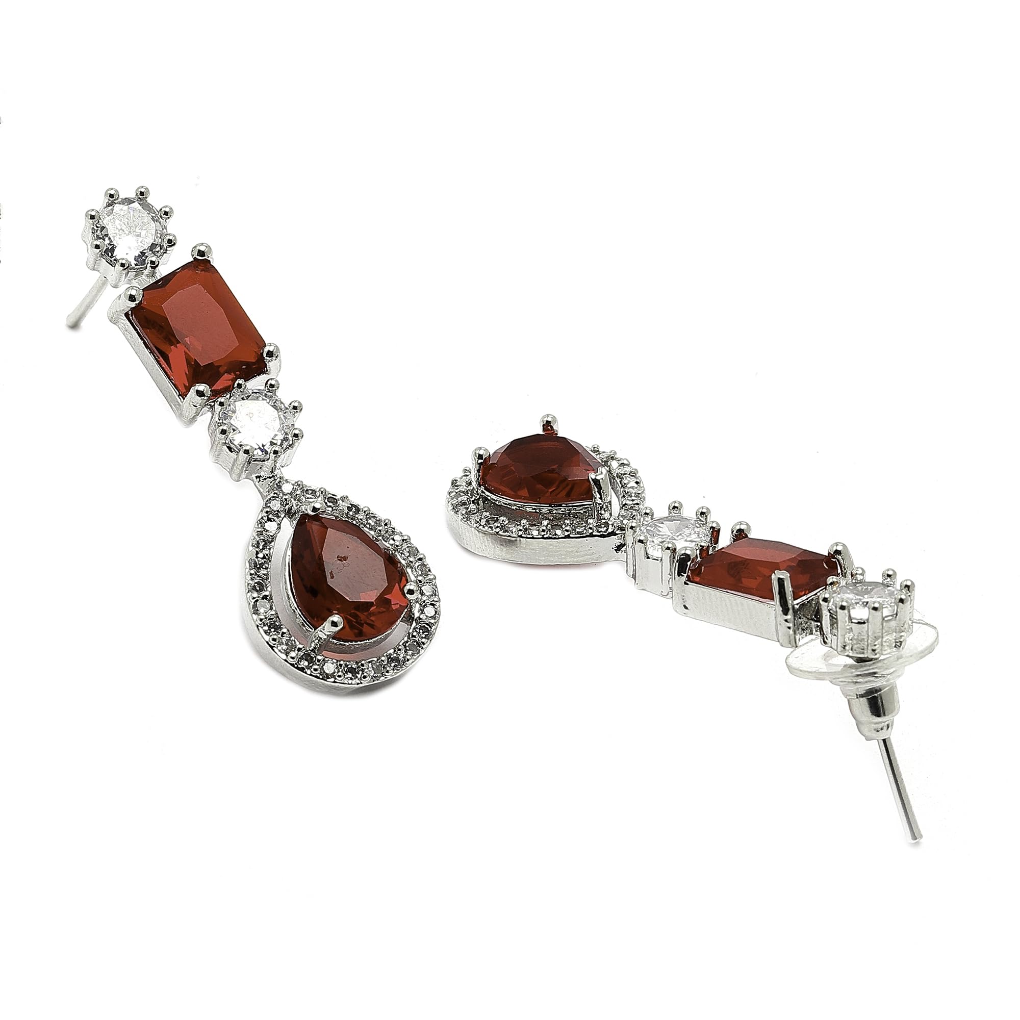 Rhodium-Plated Diamond Fashion Necklace Set