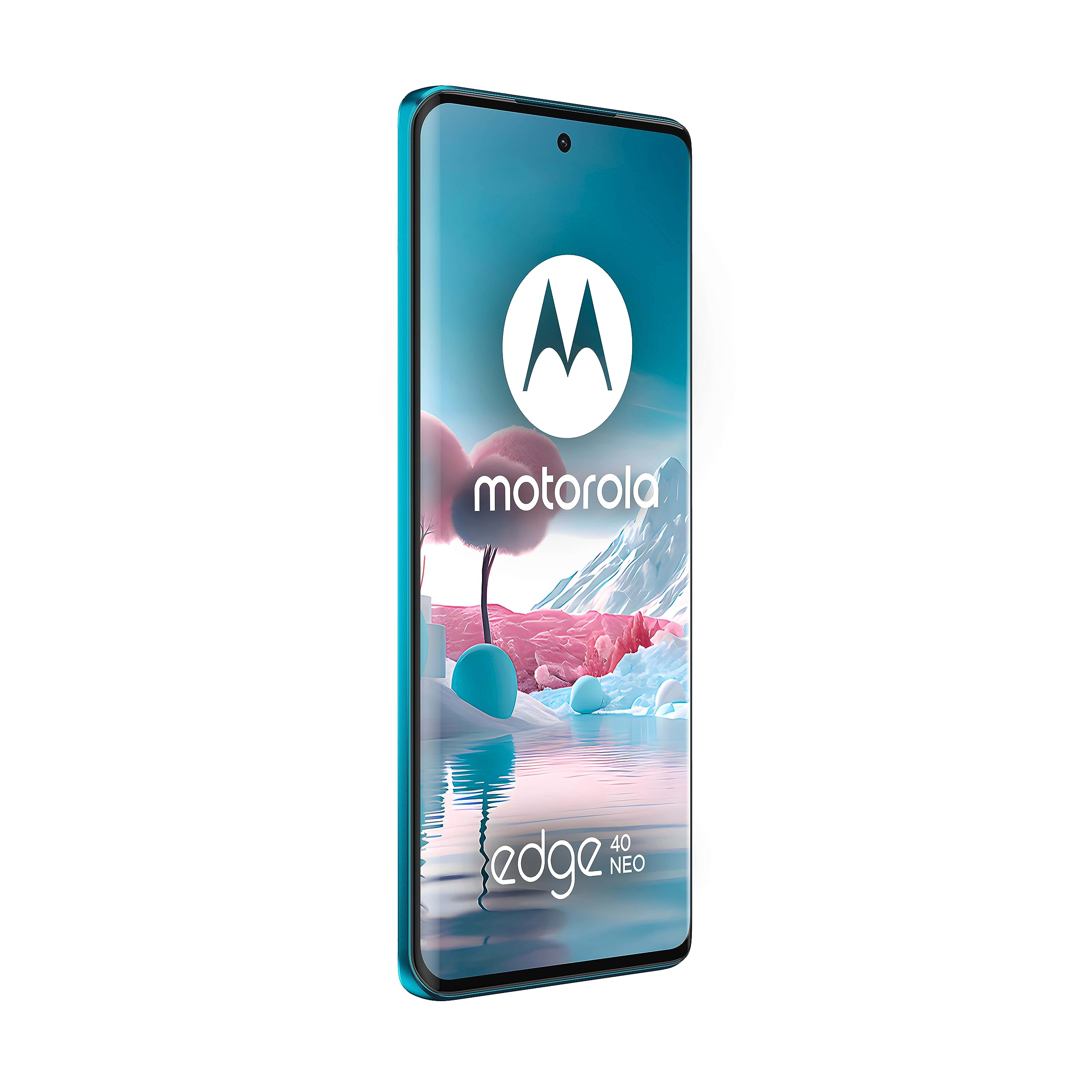 Motorola Edge 40 Neo (Ip68, Doppia Fotocamera 50+13Mp, Display 6.55" Pollici Fhd+ 144Hz, Mediatek Dimensity 1050, Batteria 5000 mAh, 12/256 Gb, Dual Sim, Android 13, Cover Inclusa), Blu (Caneel Bay)
