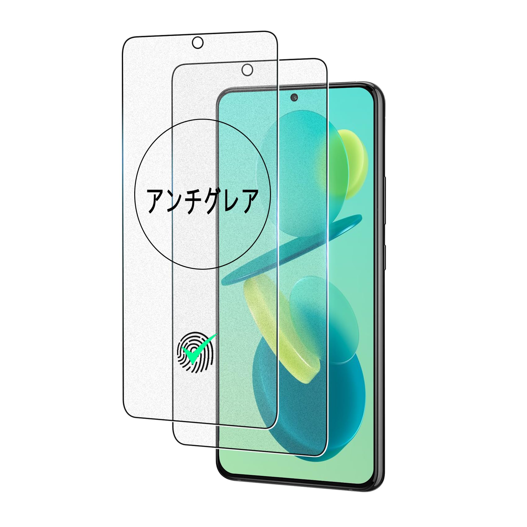 【アンチグレア+指紋認証対応】Slanku ガラスフィルム Galaxy S22 用 フィルム マット 指紋認証対応 2枚 SSCG13 / SC-51C 日本製素材旭硝子製 さらさら 硬度9H 高透過率 気泡ゼロ 飛散防止 耐衝撃 指紋防止 ギャラクシーS22 対応 ガラスフィルム 反射防止