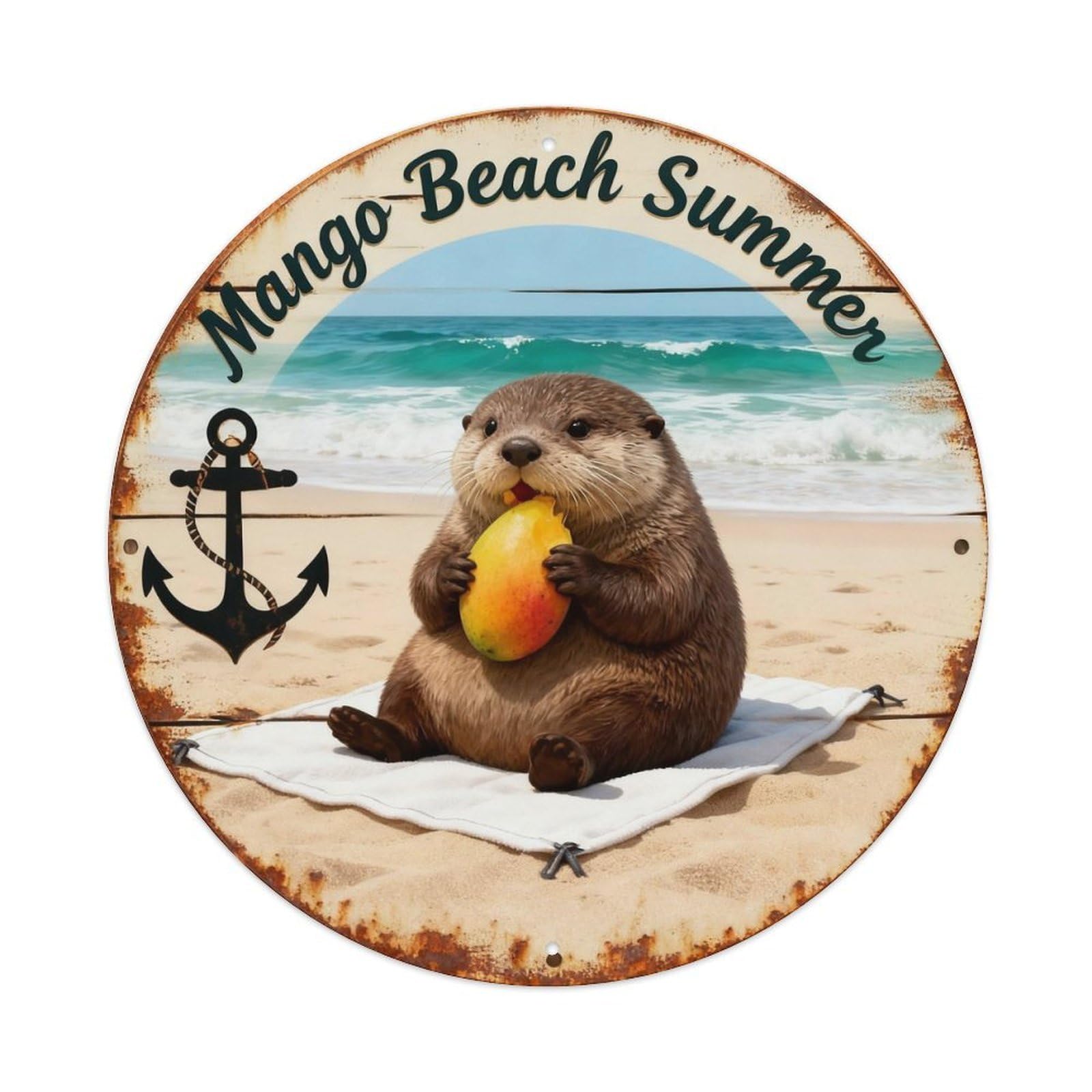 Mango Beach Summer Sign Metal Tin Sign Plaque