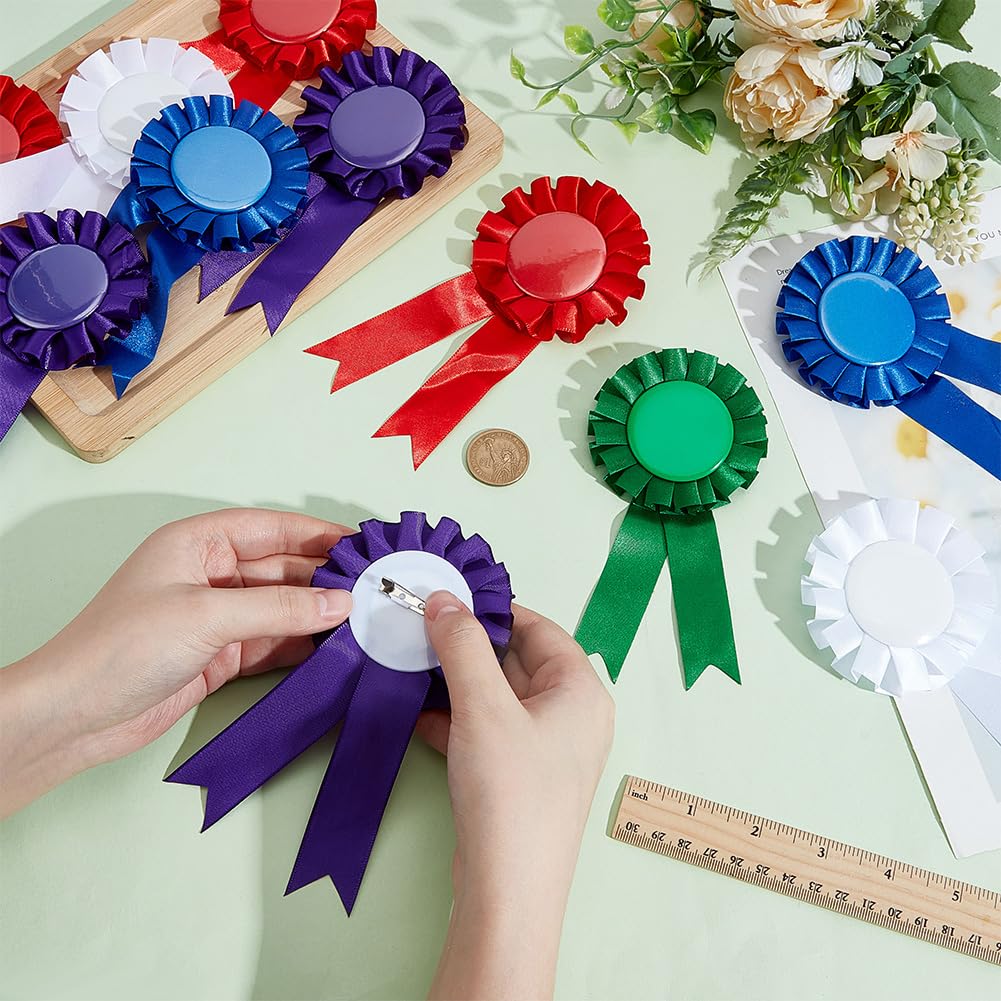 BEUNITONE 20Pcs Blank Award Prize Ribbons 1st 2nd 3rd Place Ribbon Medals, Winner Victory Recognition Participation Rosette Ribbon Medals for Competition Sport Event, School, Contest, DIY Accessory - Image 3
