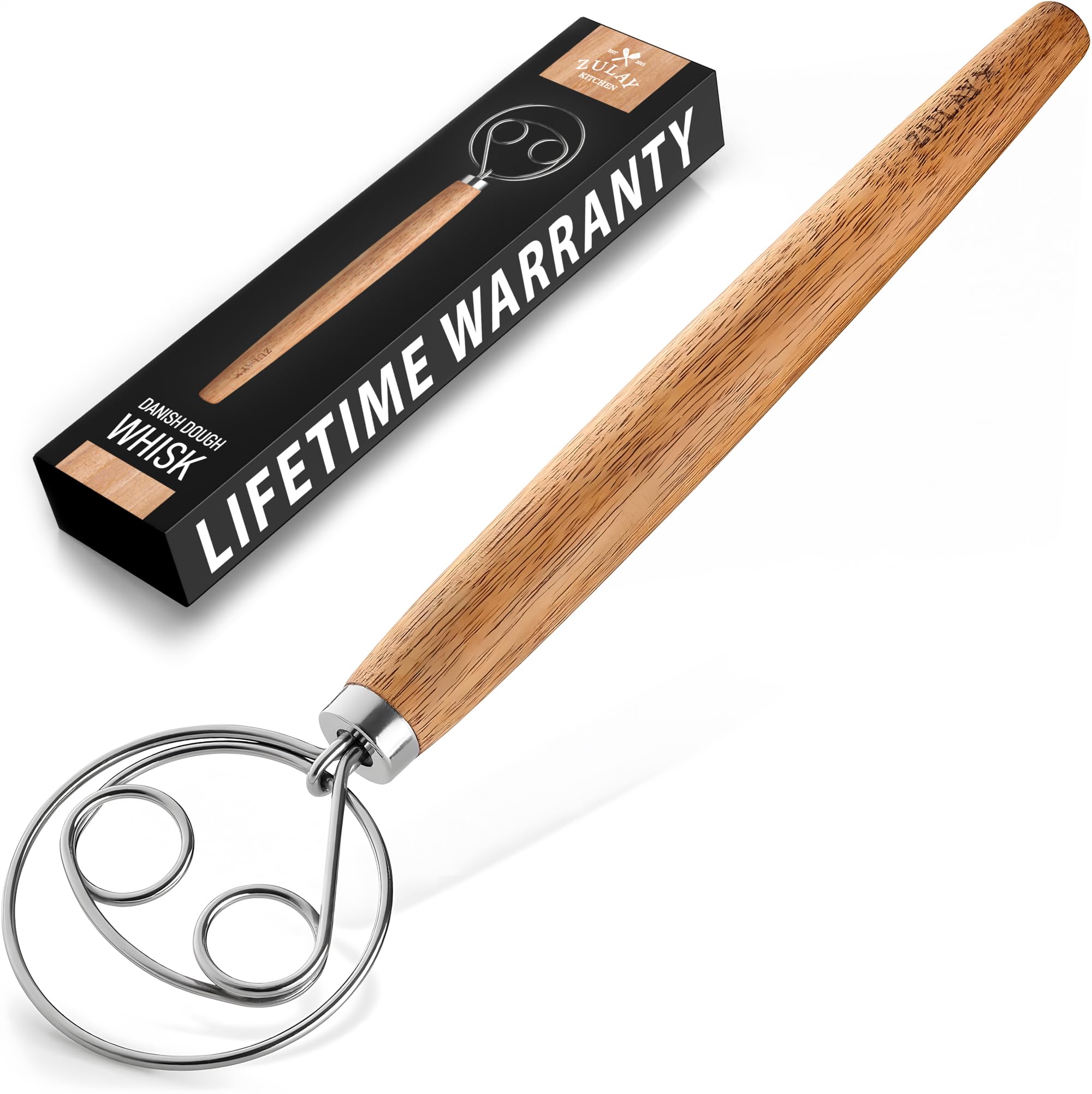 Zulay Kitchen Double-Eye Danish Dough Whisk