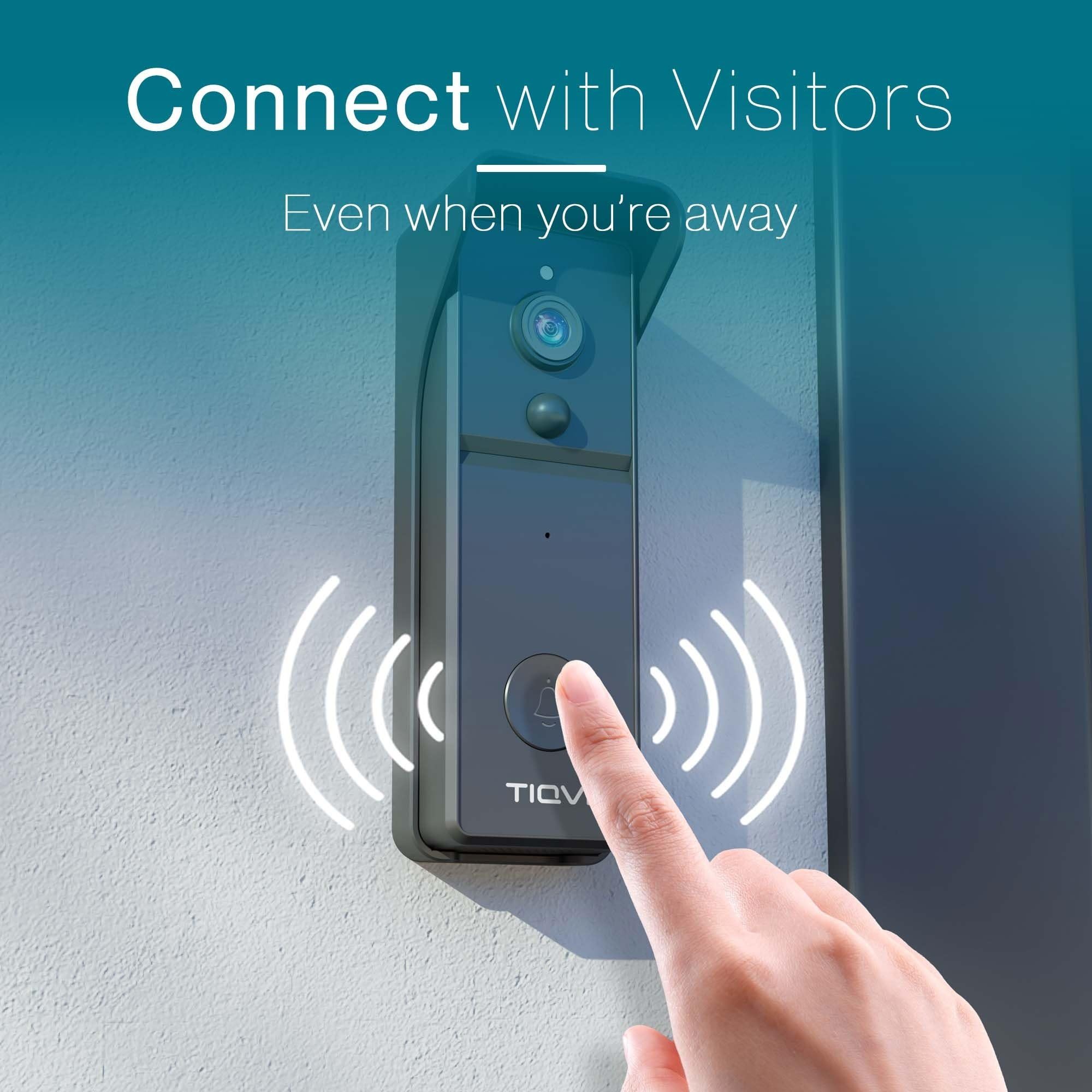 Videocitofono Smart Senza Fili, WiFi, Full HD 1080P, Rilevamento Movimento, Audio Bidirezionale, Visione Notturna, USB Chime Incluso