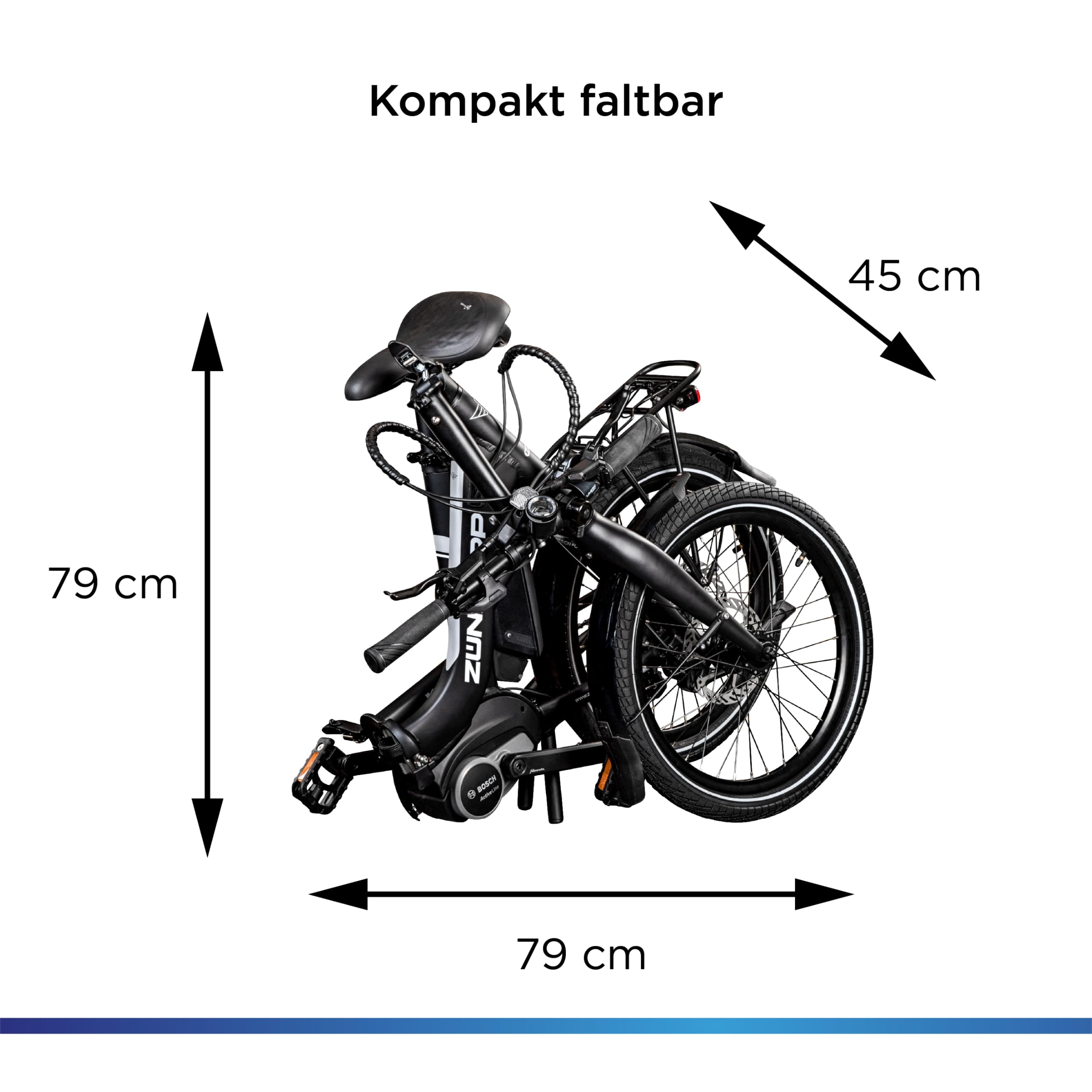 ZÜNDAPP X100 E Bike 20 Zoll Klapprad für Damen und Herren 150-190 cm Bosch Ebike Mittelmotor mit 9 Gang Nabenschaltung Elektro Fahrrad 400 Wh Akku Faltrad