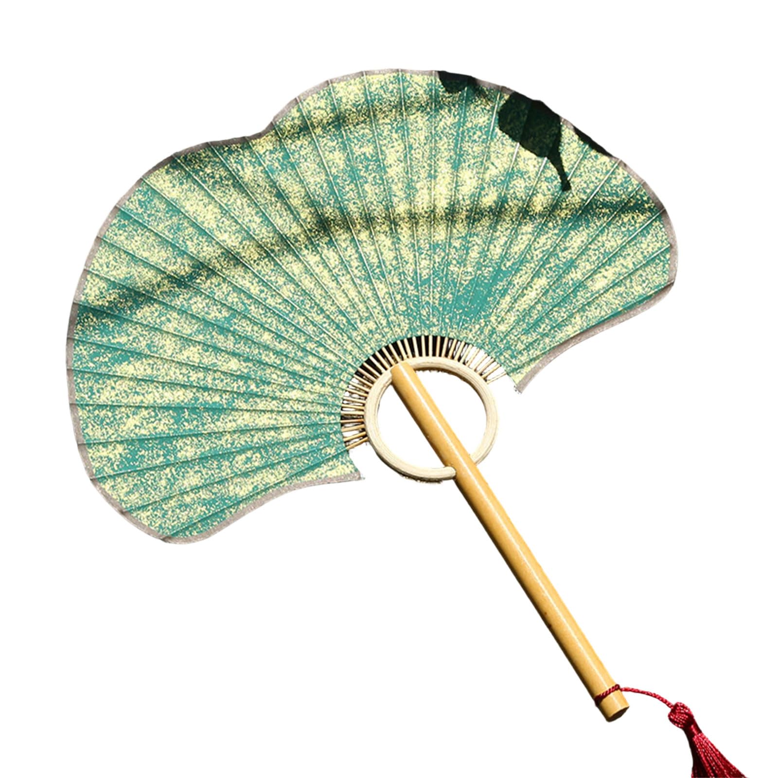 Mekalero D Chinese Styles Han Fan Ginkgos Rice Paper Fan Househol Cooling For Ance Party Roun Handhel Chinese Styles Han