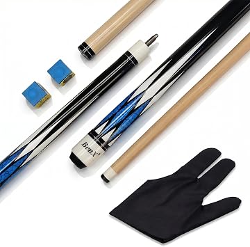57" Billiard Cue Stick - Maple Birch Wood Pool Cue for 8-Ball & 9-Ball, 13mm Pre-Scuffed Tip, Seamless Metal Joint, 4-Layer Gloss Finish