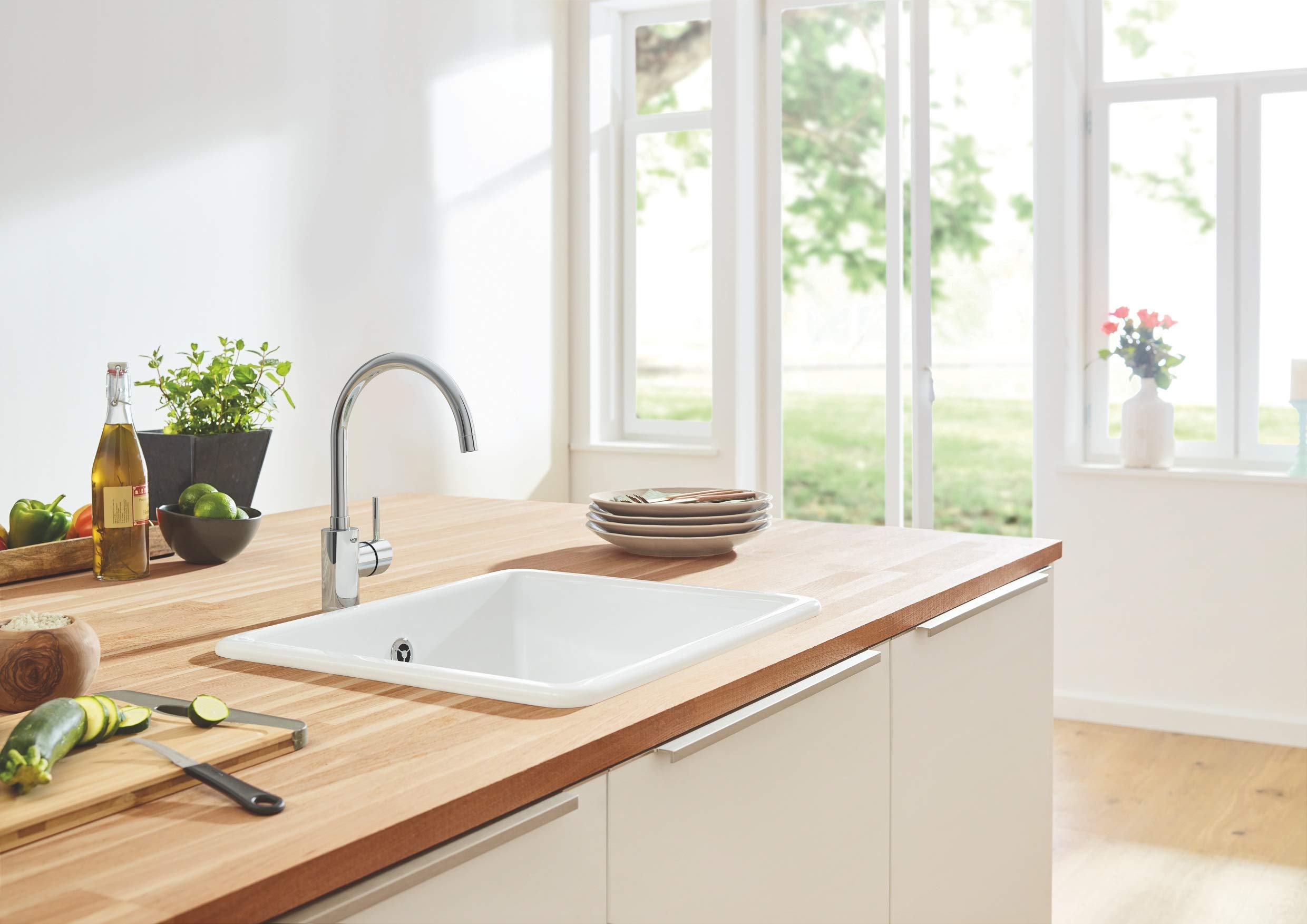 Grohe Concetto Küchenarmatur - Einhand-Spültischbatterie Küchenarmatur mit schwenkbarem hohen Auslauf, Zinkdruckguss-Körper chrom 32661003 Chrom (neue Variante)