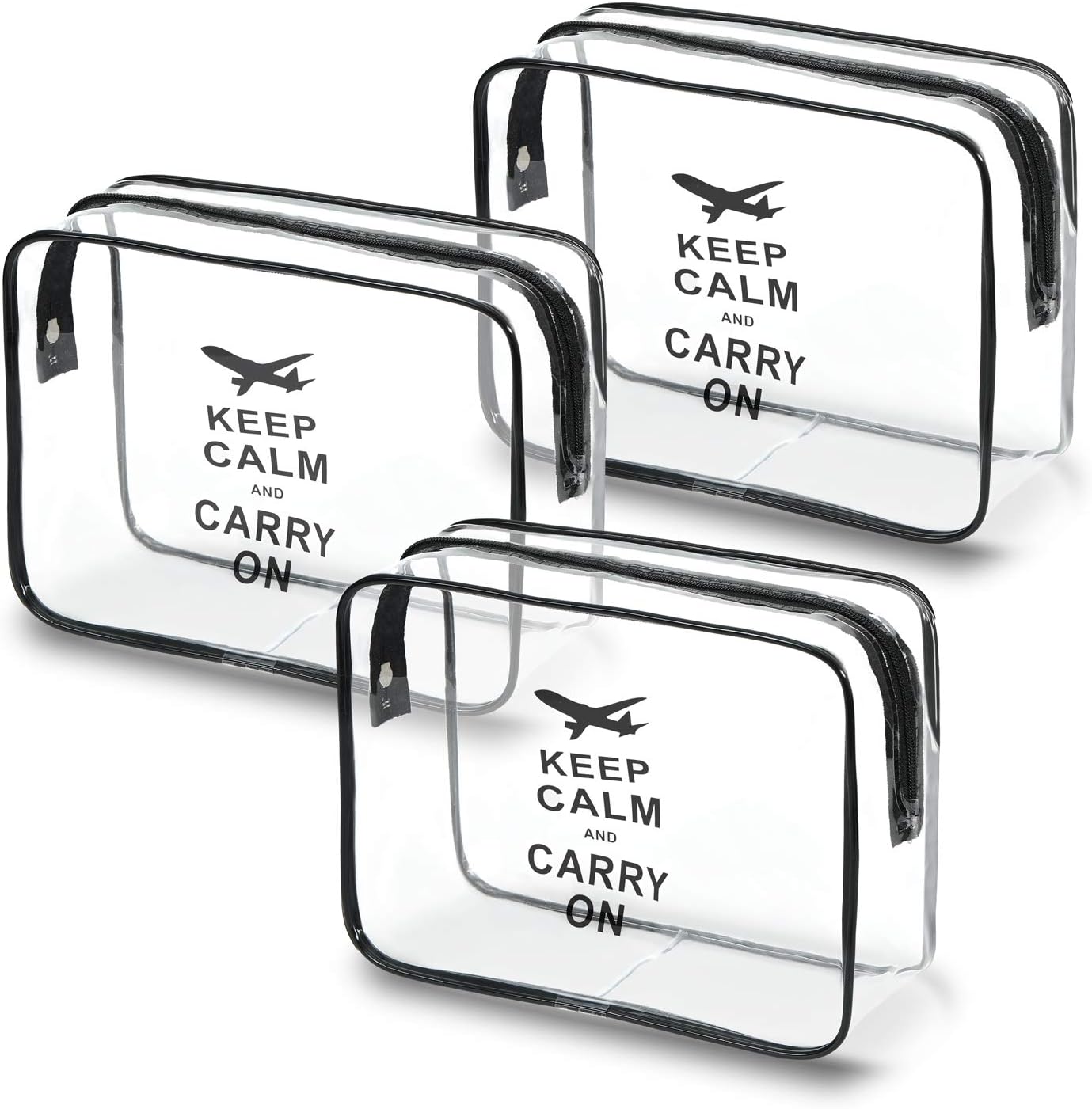 Clear Toiletry Bag, TSA Approved Transparent Waterproof Cosmetic Bag with Zipper Travel Luggage Pouch Carry On Clear Airport Airline Compliant Bag