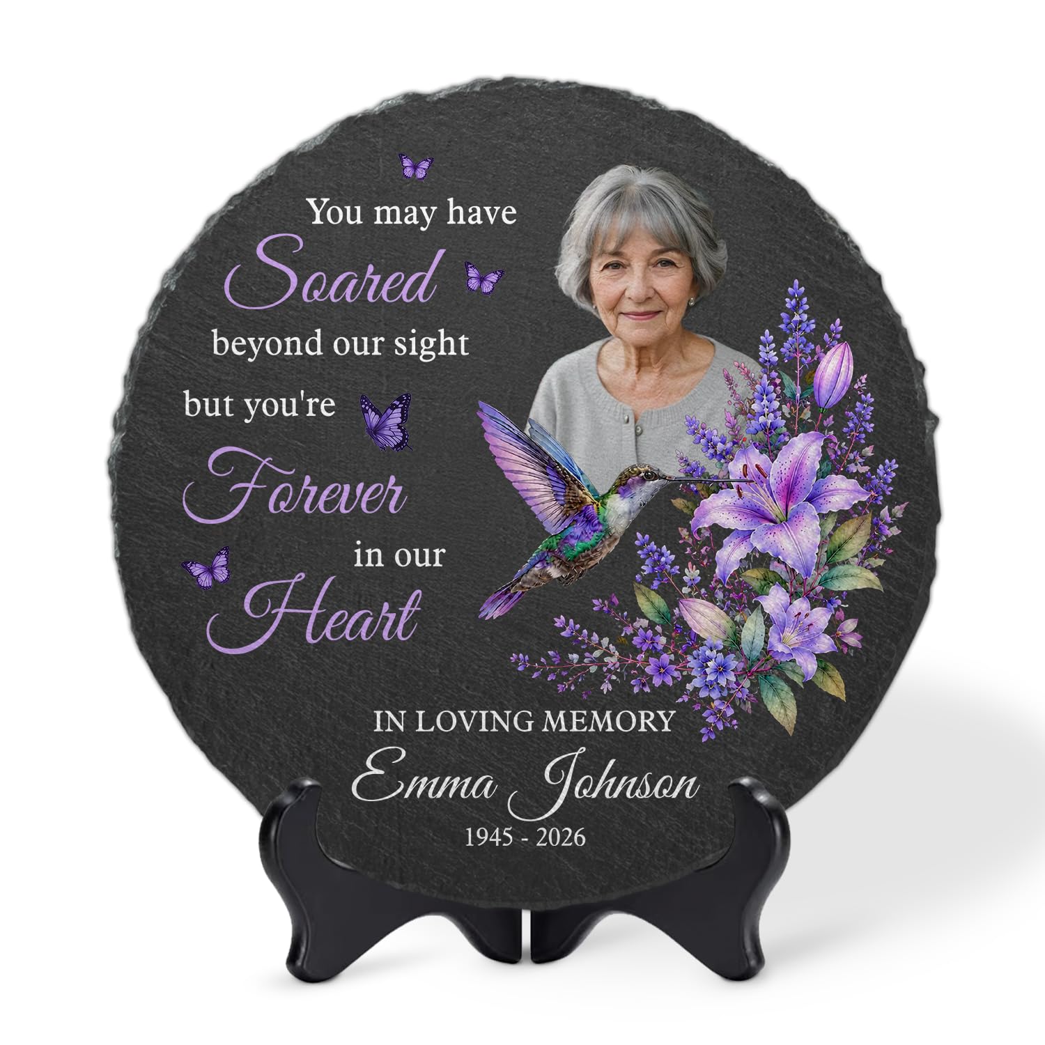 Personal Chic Personalised Memorial Garden Stone - Forever In Our Hearts - memorial plaques, personalised memorial gifts, grave plaques personalised, memory plaques, headstones for graves