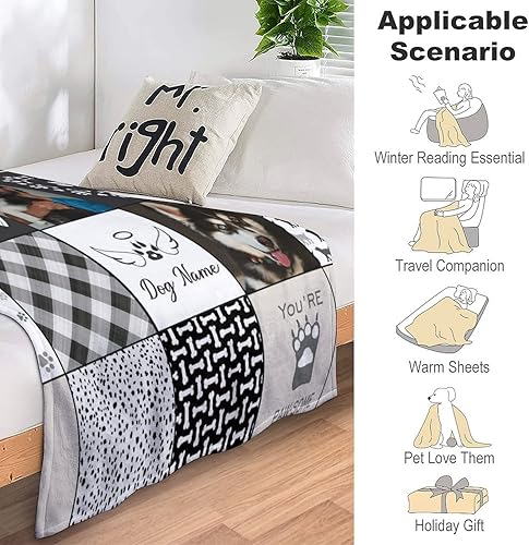 Miniatura 5 de D-Story Manta personalizada hecha en Estados Unidos, manta de condolencia por pérdida de mascotas para mascotas, regalo conmemorativo de recuerdo de
