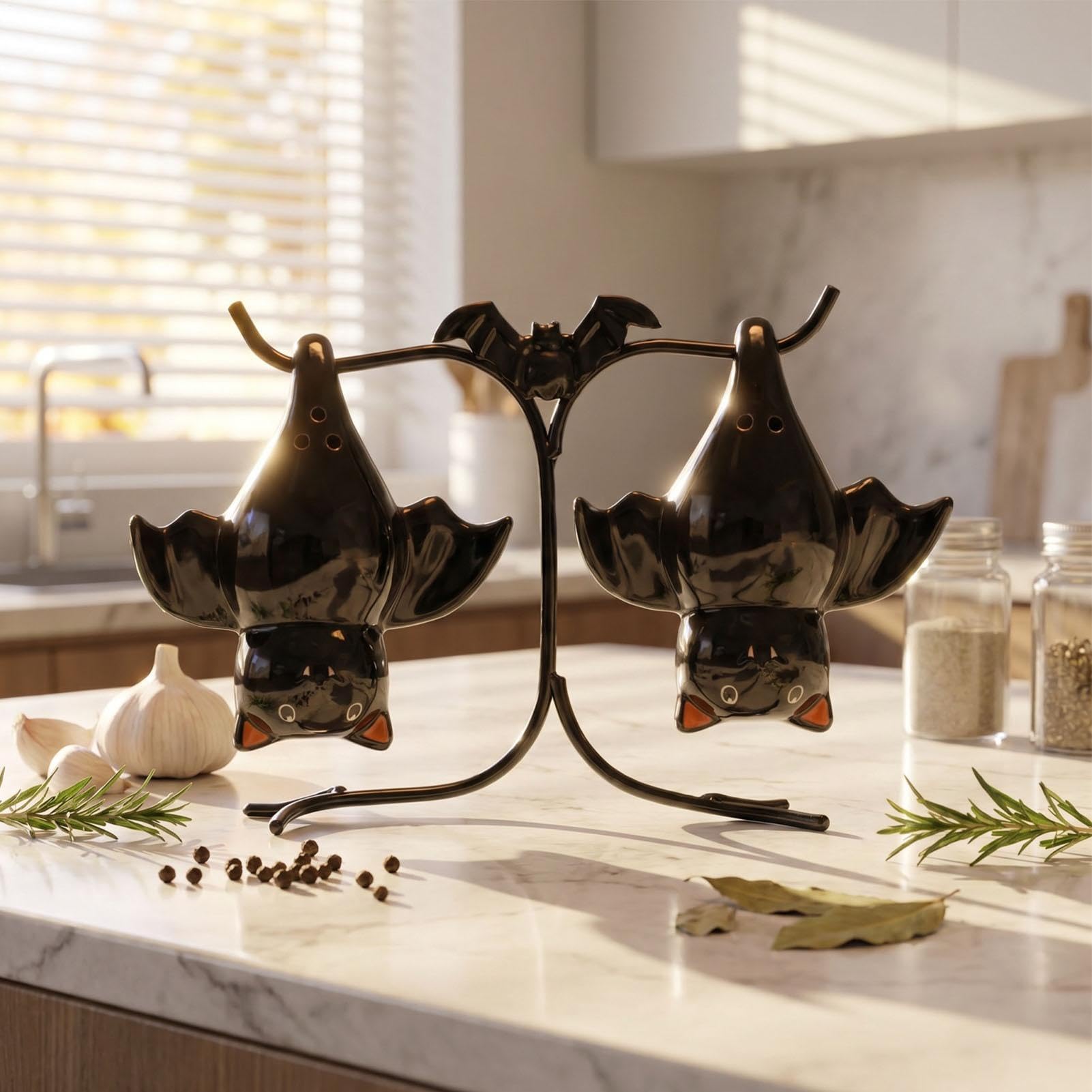 saliera e peperiera Portacondimenti a Forma di di Halloween | Set di shaker da sale e pepe per cucina, tavolo, barbecue, camper, casa colonica, dormitorio, casa