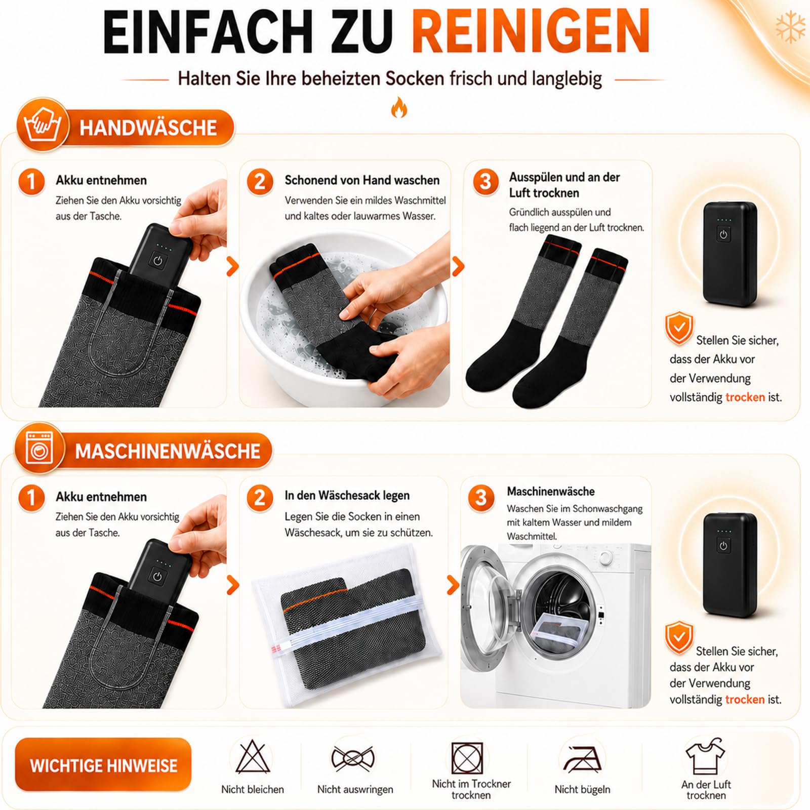 Chaussettes chauffantes rechargeables pour homme et femme - Batterie 5 V 6000 mAh - Chaussettes chauffantes électriques avec 3 niveaux de chaleur - Zone complète des pieds - Chaussettes thermiques