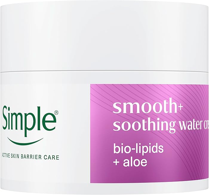 Simple Soothing Water Face Cream - With Bio-Lipids & Aloe- Hydrates & Soothes Dry, Sensitive Skin for 24 hours & Strengthens the Skin Barrier for Healthier,Stronger Skin 50 ml