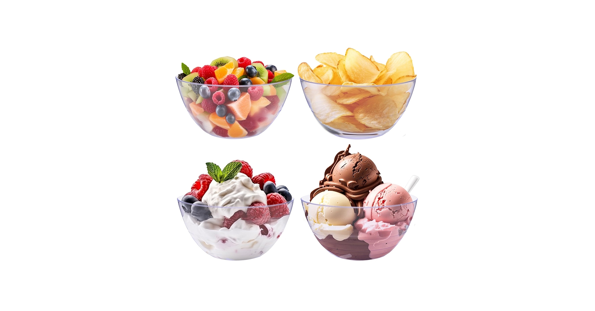 Clear Plastic Picnic Set U2013 Reusable Dinner Set With 4 Dinner