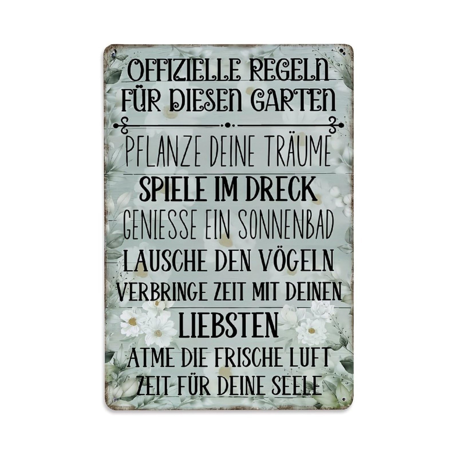 Jdfenggu Vintage Floral Pattern With Text And Leaves Retro Metal Tin Sign, Decor Art Poster For Bar, Home, Man Cave, Kitchen, Laundry Room Gift 8X12inch