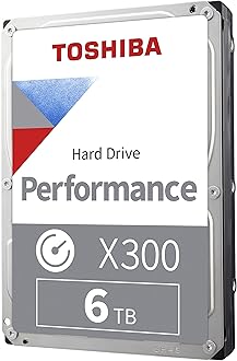 Toshiba X300 6TB Performance & Gaming 3.5-Inch Internal Hard Drive – CMR SATA 6 GB/s 7200 RPM 512 MB Cache - HDWR760XZSTA
