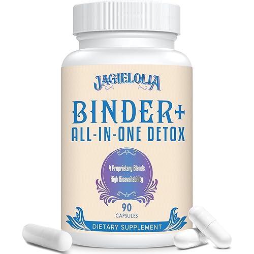 All-in-One Detox Binder Supplement 1500 MG - High Bioavailability, Liver Gut Detox Cleanse with Activated Charcoal, Zeolite & Bentonite Clay for Toxins, Liver, Digestive, 90 Vegan Capsules