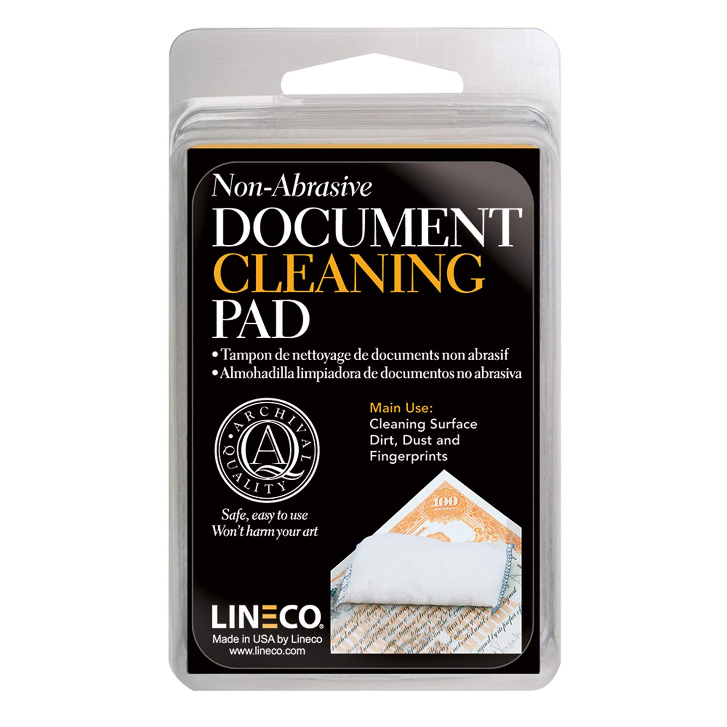 Lineco 2x3 Document Cleaning Pads with GritFree Powder Cleans Dirt