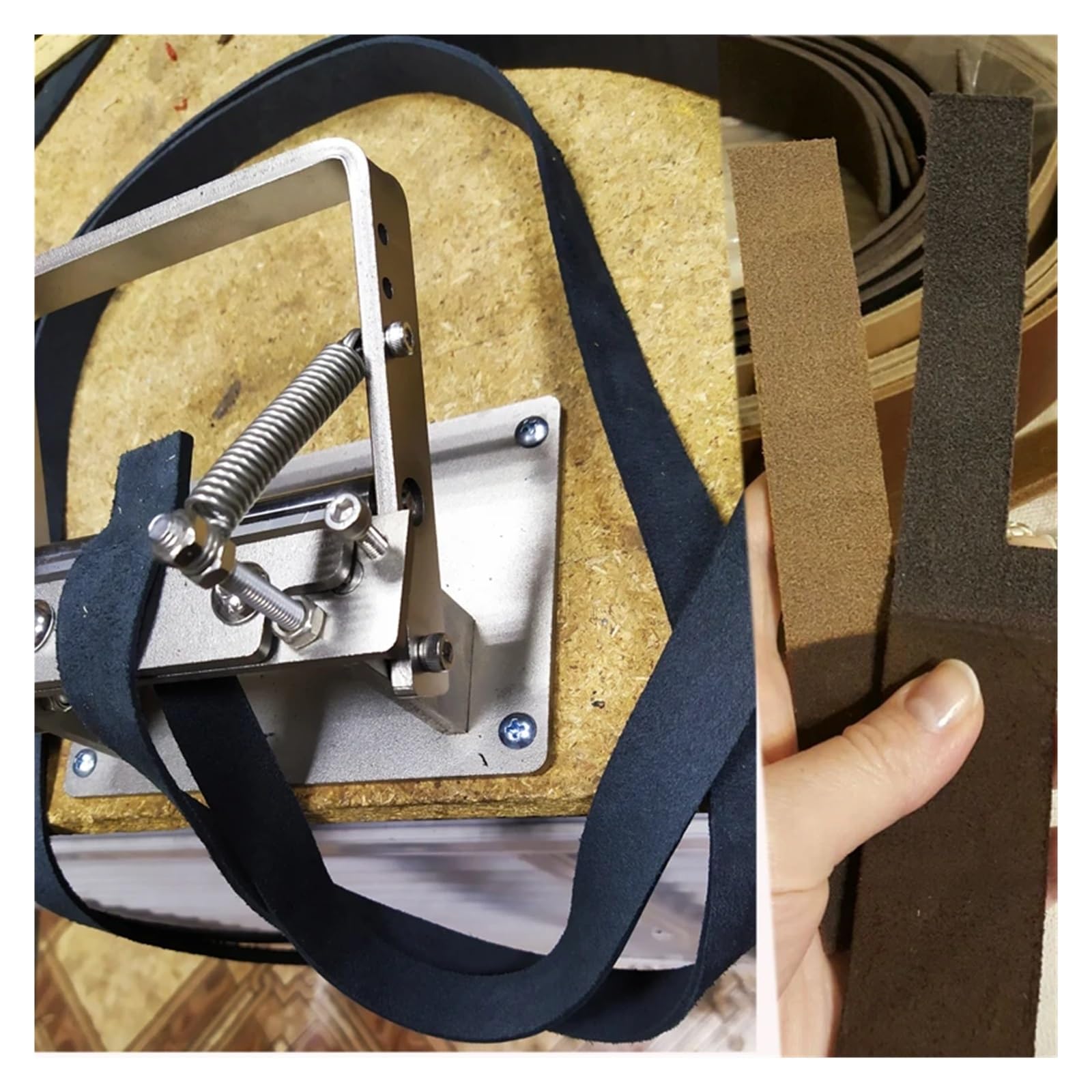 Máquina Manual de adelgazamiento de correas de tiras DIY, herramienta de rodillo pelador de corte for máquina divisora ​​de cuero de vaca Herramienta eléctrica