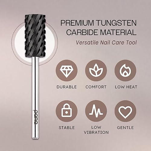 Vista 53 de USA PANA - Broca profesional de carburo de barril pequeño con parte superior plana, grano grueso 5X a grano extrafino, dorado, plateado, negro DLC