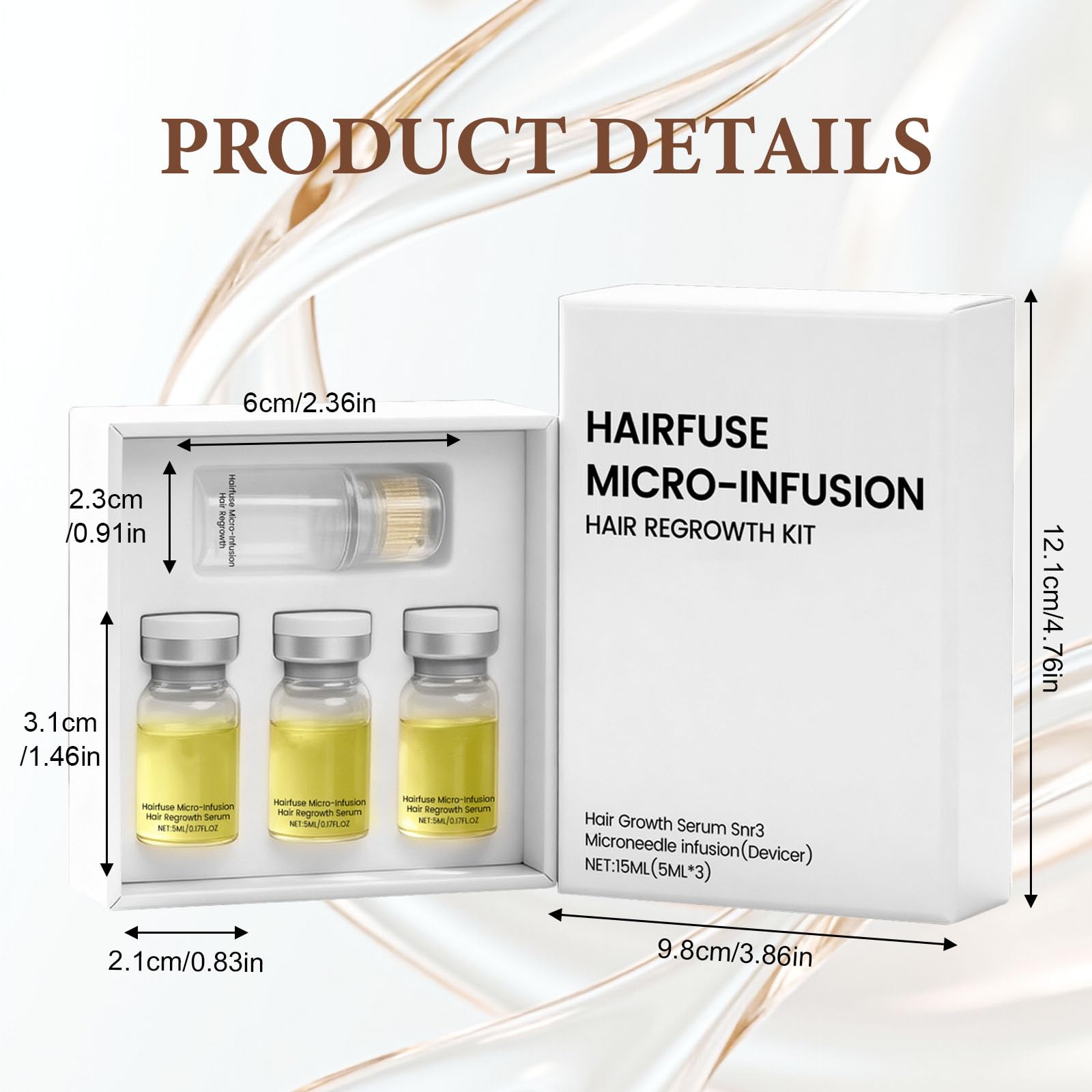 Micro Infusion Cheveux Colagea Micro Infuse Cheveux Homme Repousse Cheveu-x Favorise Pousse Chev-eux Rend Cheveu-x Plus Épais Fortifie Racines（5ml*3）