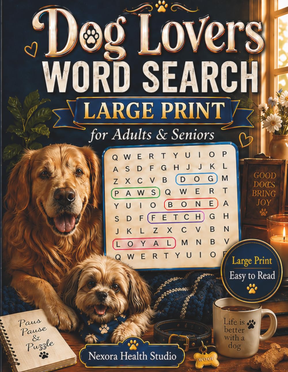 Dog Lovers Word Search: Large Print for Adults & Seniors