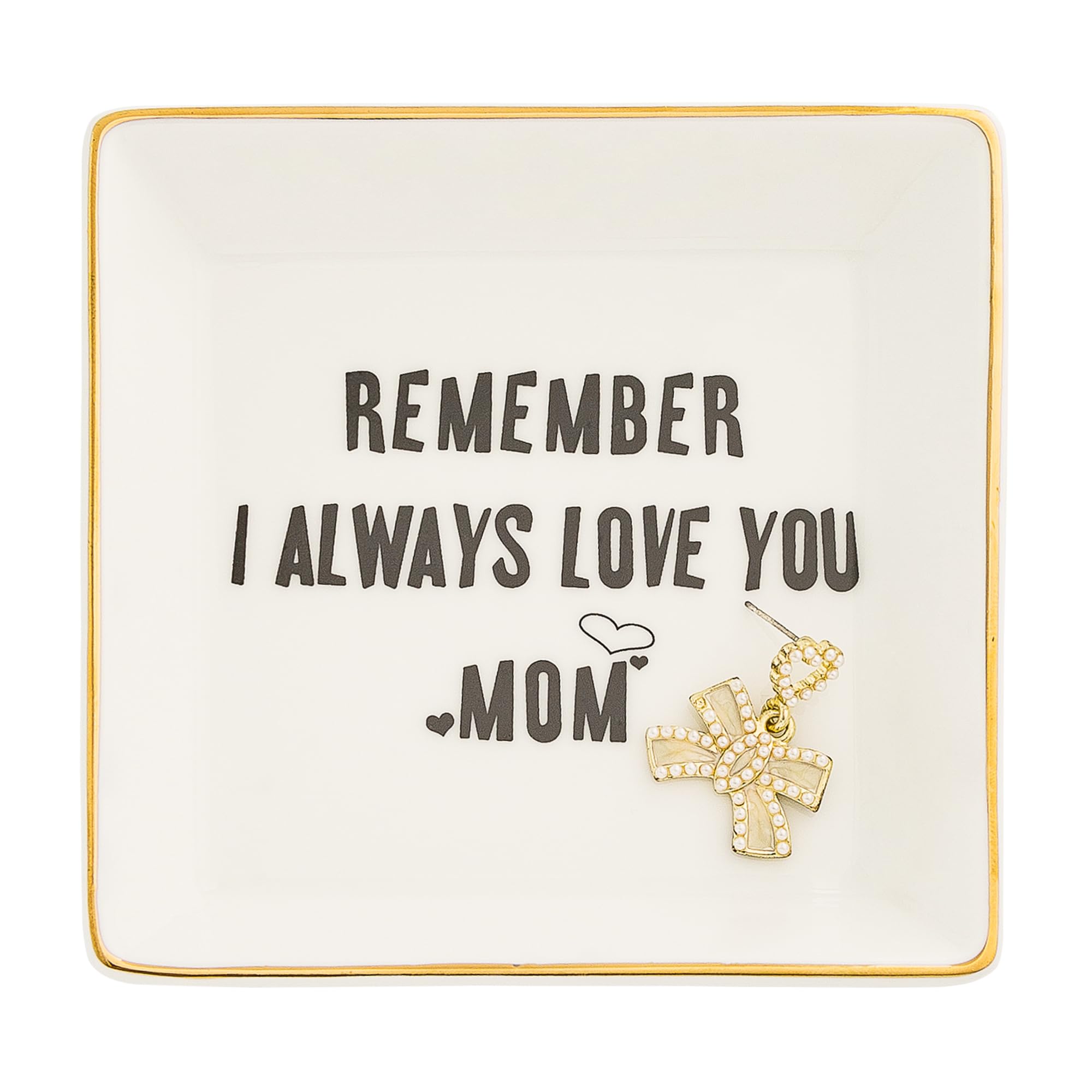 BEUNAIZERJewelry Dish Tray, Ring Dish, Ceramic Trinket Tray, Key Bowl, Decorative Plate, Gifts for Mom that You Love Her