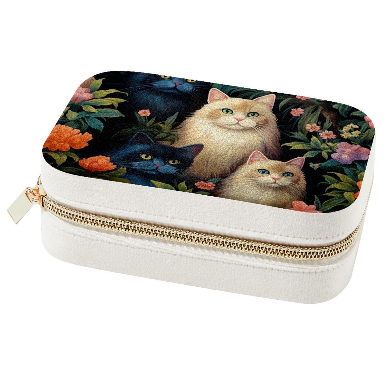 Boîte à bijoux de voyage chat idée cadeau demoiselle d'honneur et amies