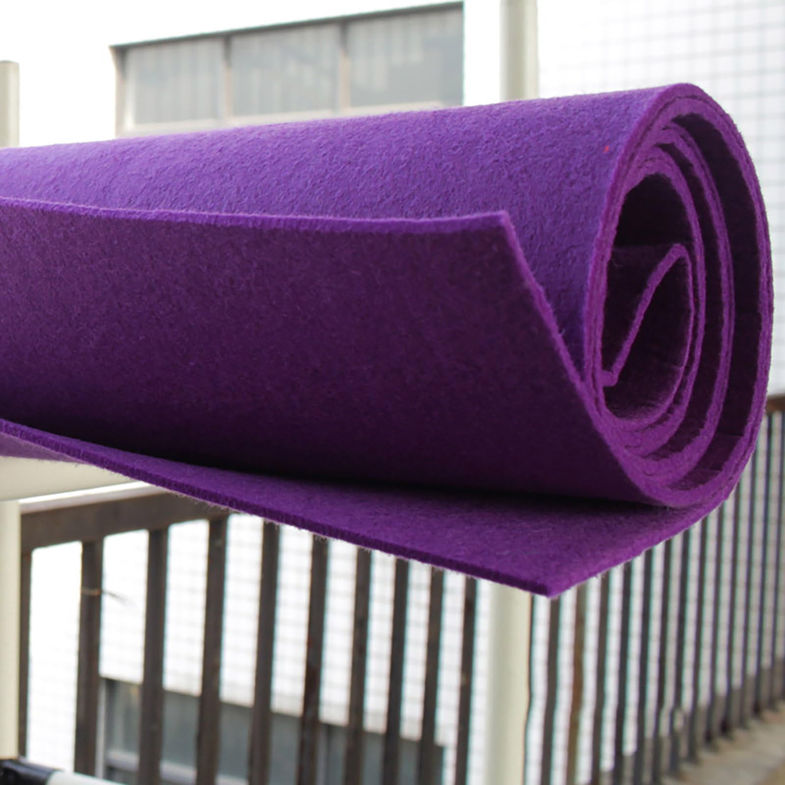 JINDAOSH 100x100cm 3mm Thick Non woven felt fabric Sheets Kindergarten DIY craft felt sheet Material for Sewing Cushion Padding Embroidery Decorations(Color:dark purple)
