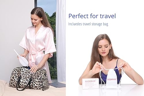 Miniatura 8 de Bolsa de ducha compacta de silicona, tamaño de bolsillo, kit de ducha de viaje reutilizable, capacidad de 24 onzas líquidas, color blanco