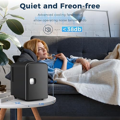 Miniatura 6 de Antarctic Star Refrigerador compacto, mini refrigerador portátil, cuidado de la piel, capacidad de 4 litros6 latas, para dormitorio, automóvil,