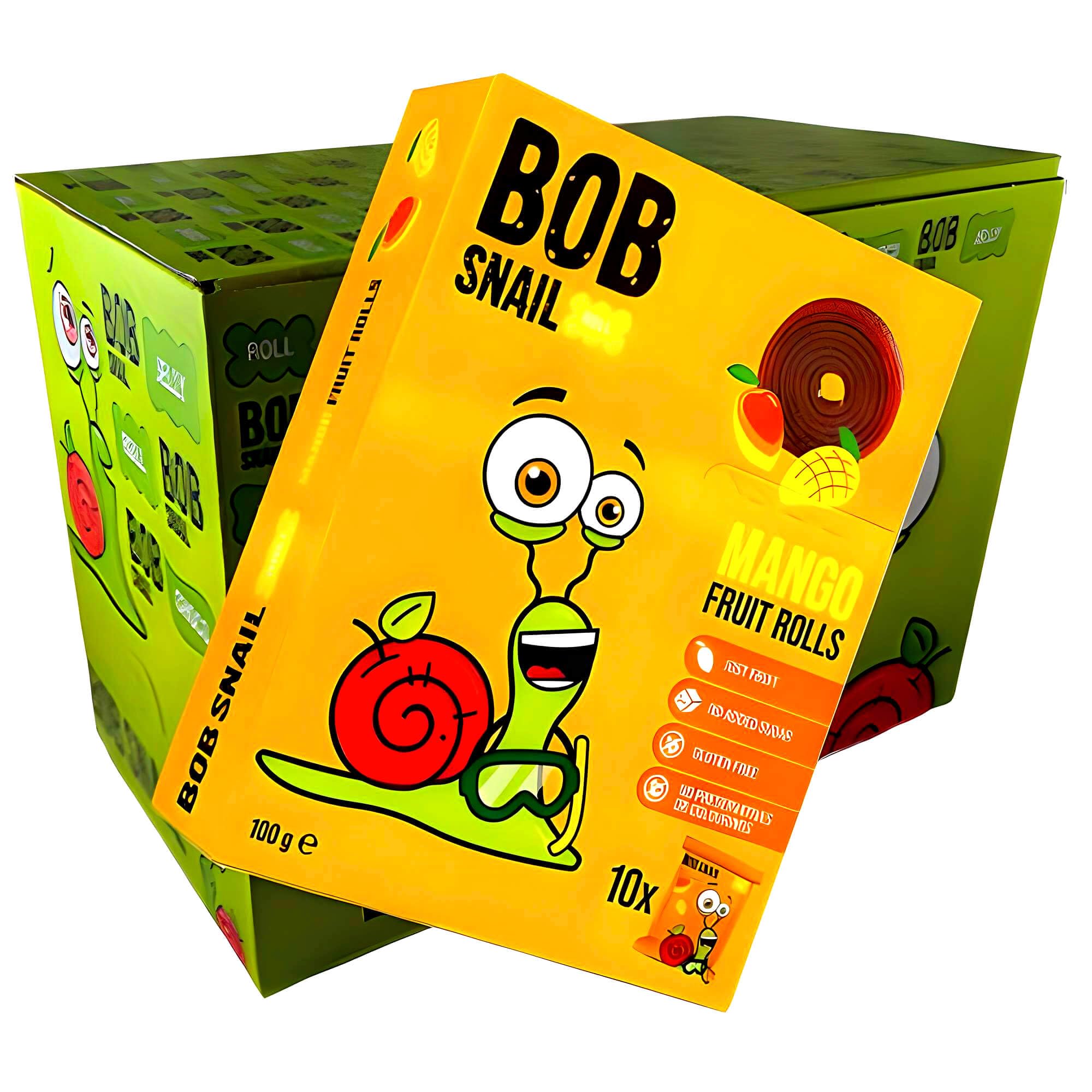 Bob Snail Mango Fruit Rolls 1 Cartón 50 Rollos