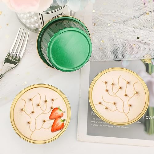 Miniatura 5 de EUSOAR Ramekins desechables de papel de aluminio, 50 paquetes de tazas para hornear de 5 onzas con tapas, mini forros para magdalenas, moldes para