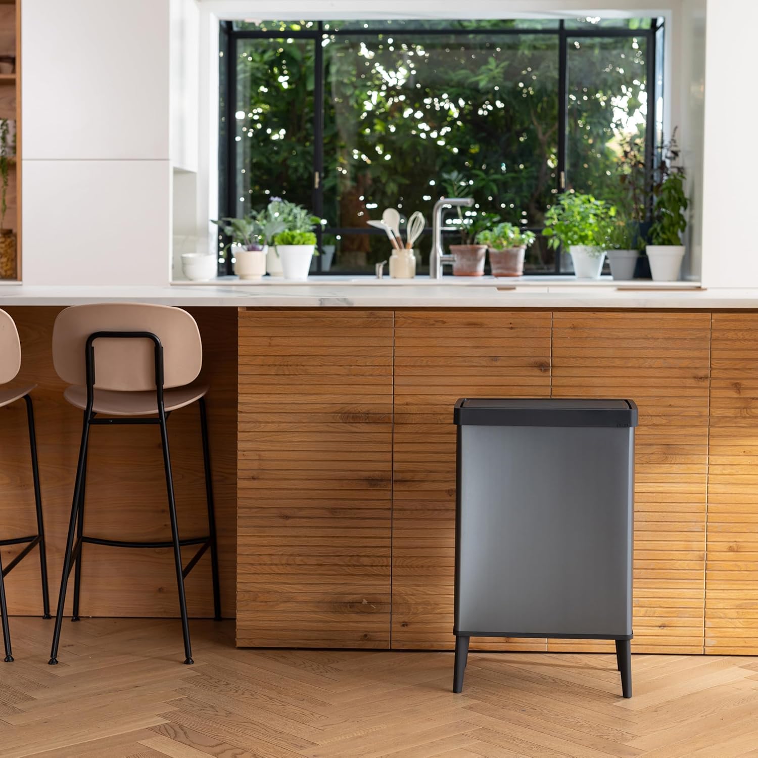 Pattumiera Curver Keter Verto 54L - Doppio Scomparto Per Raccolta Differenziata, Grigio Perlato - Foto 13