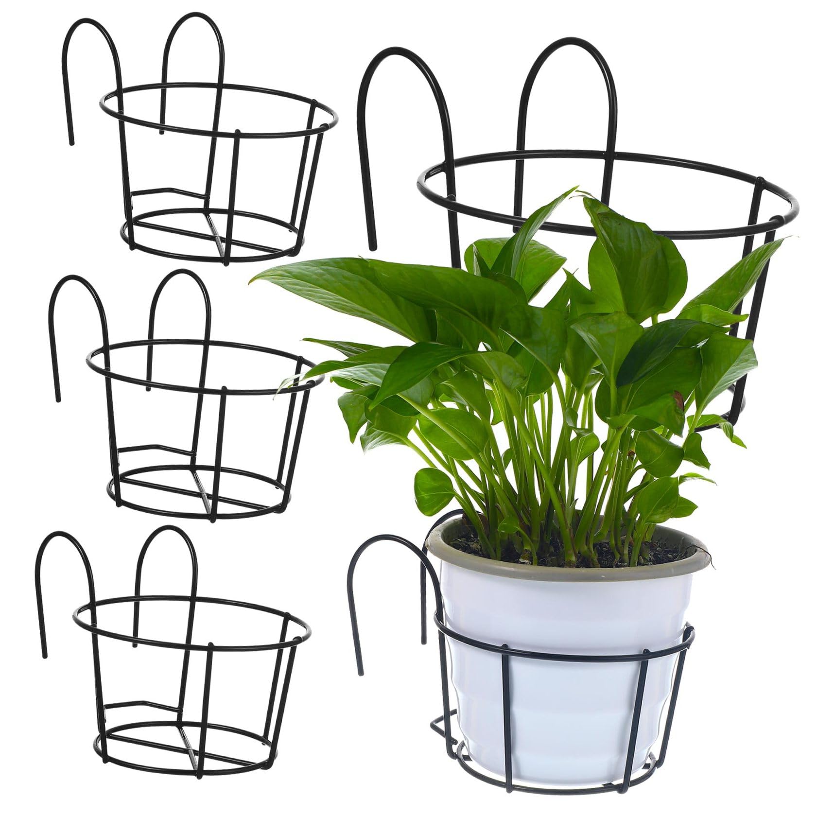 Supports de pots de fleurs suspendus ronds pour suspension plante balcon et terrasse