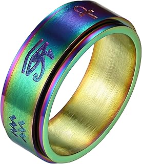FaithHeart Anillo Hombre Acero Inoxidable 316L Ojo de Horus Aojo Evil Eye
