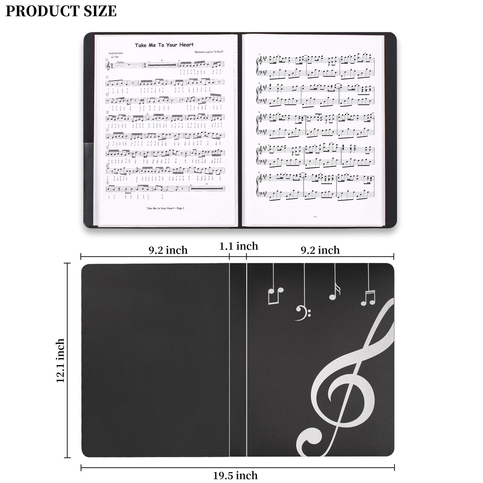 Carpeta de música para partituras, carpeta de almacenamiento coral de música, carpeta de banda (9)