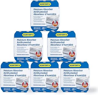 HUMYDRY® - 6-pack of dehumidifying devices with 6 refills in pouch - 8.8 oz - Medium size - Fragrance-free - Ideal for spaces up to 100 sq.ft.