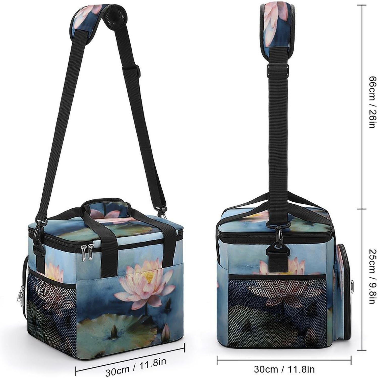 Lotus Flower Painting Cooler Bags Portable Soft Cooler Bag Lightweight Ice Chest Insulated Lunch Bags Camping Cooler Bag Cooler Lunch Tote Coolers for Picnic Travel Beach