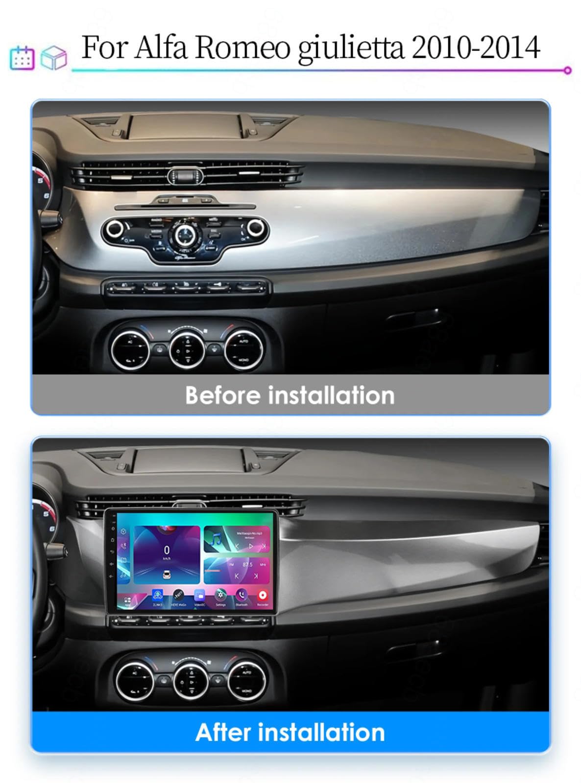 9"android 15 Doppia Din Autoradio Gps Navigation Per Alfa Romeo giulietta 2010-2014 Autoradio Con Vivavoce Bluetooth Supporto Comandi Al Volante Wifi 4g Dual Usb,M101