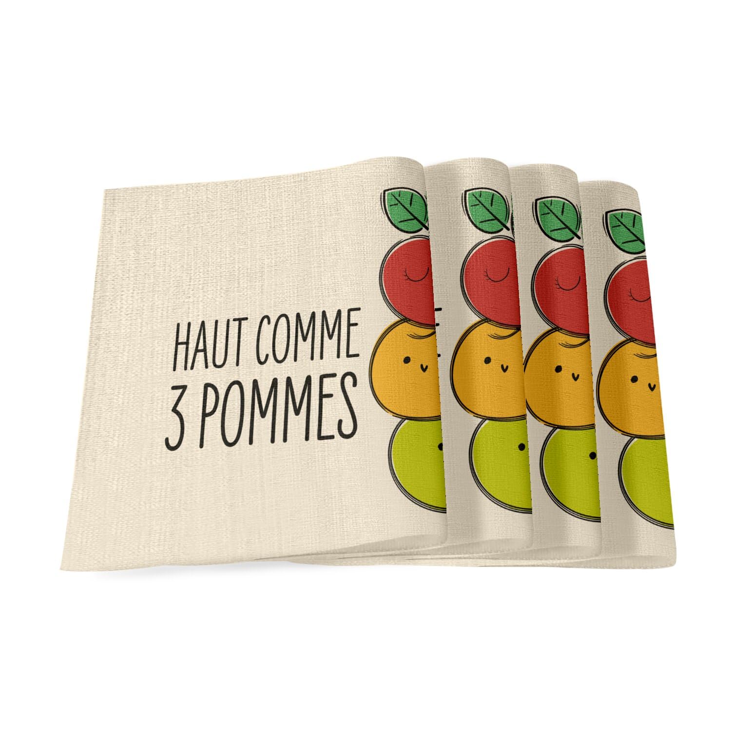 Sets de table en lin 40x28.5 cm motif fruit lot de 4 pour table enfant