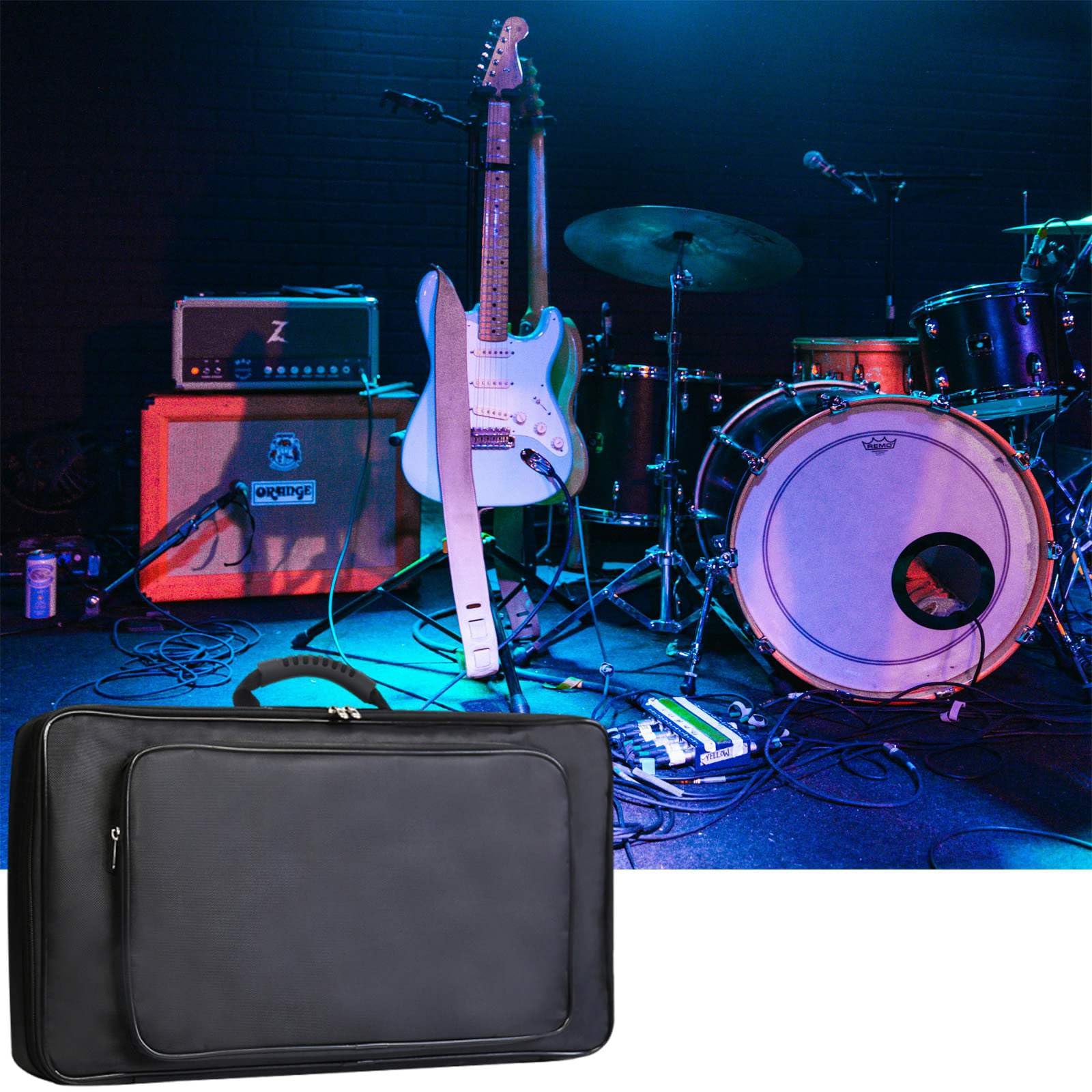 Guitar Effects Pedal Board Carry Bag, Guitar Portable Gig Bag Effects Pedal Case for Micro Controllers, Keyboards, and Multi-Effects Pedals, Carrying Bag Large Capacity Pocket Ideal for Guitar Lover
