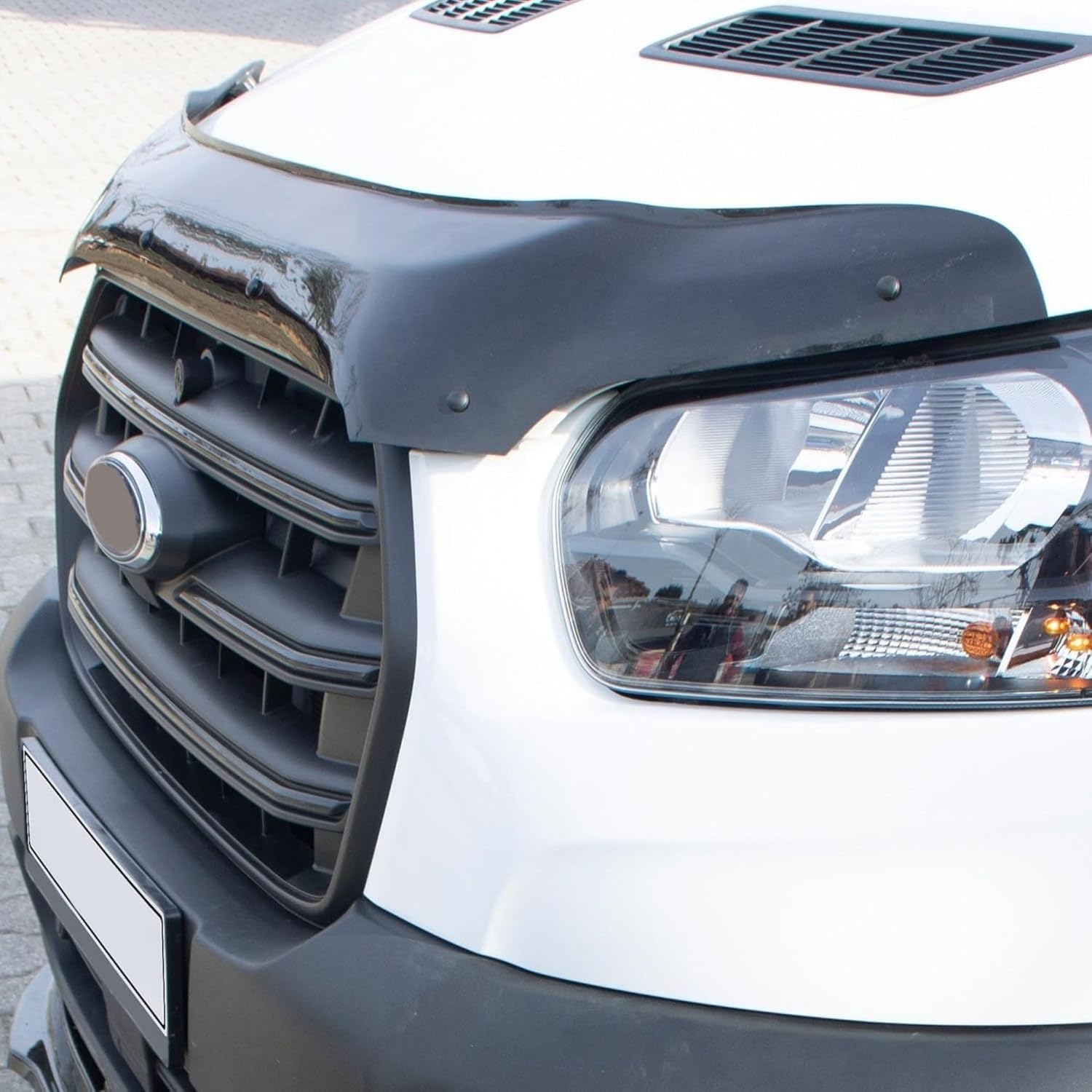 Hood Deflector Guard fits Ford Transit 2014-2018, Bugflector Bug & Bonnet Shields, Black ABS Hood Protector, Protects from Particles & Bug, All Weather Durable Car Exterior Accessories